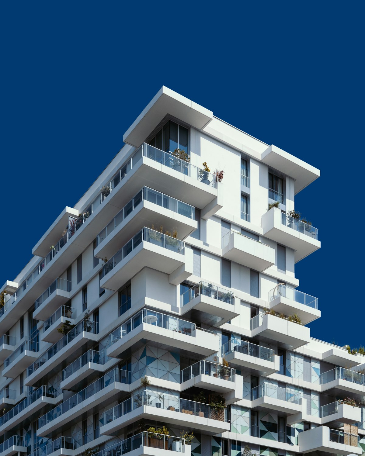 Modern high-end residential high-rise under construction